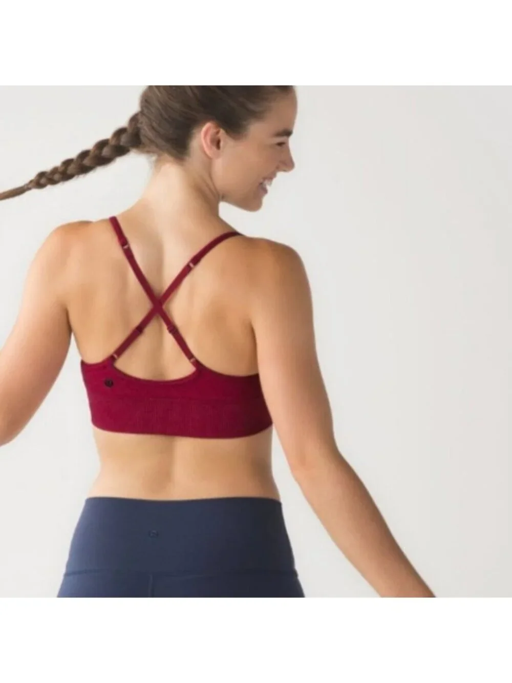 Lululemon Ebb To Street Bra Heathered Bumble Berry